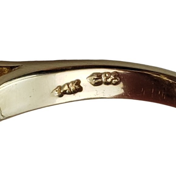 14K YG Jade, Amethyst & Diamond Ring Size 8 JAGi Certified #15762 - Picture 5 of 8